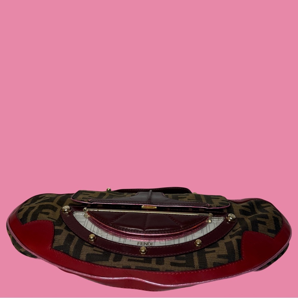 Fendi Zucca Vanity Mirror Clutch Tobacco Pink - Picture 13 of 13